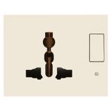 2P+E 13A SICURY multi-outlet+switch canv