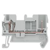 Terminal, combination connection, hybrid, 1x spring-loaded/1x combination plug-in 2.5 mm², blue Terminal block connection technology