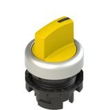 Short handle selector, 3 positions yellow with marking