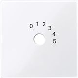 Central plate for program selector switch, active white glossy, system M