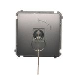 Momentary single switches with key - two positions ''0-1'', Inox, metallized, 5A