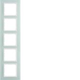 Glass frame 5gang, B.7, p. white/p. white matt