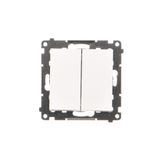 Single pole switch with double push button, 16AX, white matt