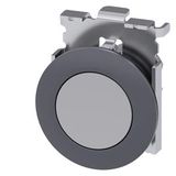 Pushbutton, 30 mm, round, metal, matte, gray, front ring for flush installation, momentary contact type