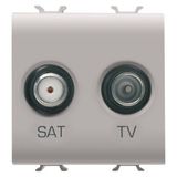 SOCKET-OUTLET TV-SAT - DIRECT - 2 MODULES - NATURAL SATIN BEIGE - CHORUSMART