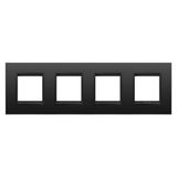 LUX INTERNATIONAL PLATE - IN METAL - 2+2+2+2 MODULES HORIZONTAL - MONOCHROME SATIN BLACK - CHORUSMART