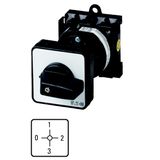 T0-3-15053/Z Step switches, T0, 20 A, rear mounting, 3 contact unit(s), Contacts: 6, 90 °, maintained, With 0 (Off) position, 0-3, Design number 15053