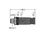 Field-Wireable Connector Male Connector M12 × 1, Straight   BS8181-0