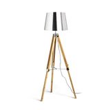ALVIS/ILUSION floor chrome foil/bamboo 230V LED E27 15W