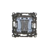 Double socket outlet with earthing and shutters, (module), Simon 24, IP20, 16A, champagne matt
