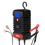 Digital battery charger AGM GEL STD LiFePo4 MAX 8A 12/24V PRO HOOK AMIO-04533