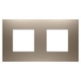 EGO INTERNATIONAL PLATE - IN PAINTED TECHNOPOLYMER - 2+2 MODULES HORIZONTAL - LIGHT BRONZE - CHORUSMART
