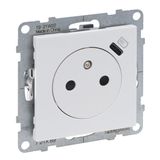 COMBINED SOCKET 2P+E FRENCH STANDARD AUTO TERMINALS SHUTTERED + USB TYPE C WHITE