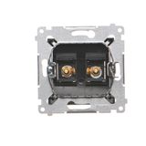 HDMI 2.1 socket + computer socket RJ45 cat.6, module, black matt