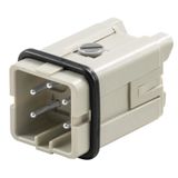 HDC insert, Male, 400 V, 16 A, Number of poles: 4, Screw connection, Size: 1