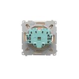 IP44 single socket outlet with frame seal - same color flap&frame, module, 16A, quick connection, white matt