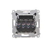 Computer socket RJ45 category 5e + telephone socket RJ12, white matt