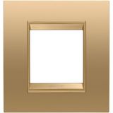 LUX INTERNATIONAL PLATE - IN METAL - 2 MODULES - GOLD  - INNER FRAME MATT GOLD - CHORUSMART