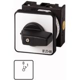 T0-1-8204/E On switches, T0, 20 A, flush mounting, 1 contact unit(s), Contacts: 1, 45 °, momentary, With 0 (Off) position, With spring-return to 0, 0