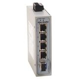 Allen-Bradley, 1783-US4T1H, Stratix 2000 unmanaged switch, 4 copper 10/100 ports, 1  Singlemode 100 meg fiber port