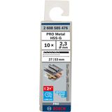 Metal drill bits HSS-G, DIN 338 2,3 x 27 x 53 mm 10 pcs.