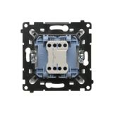 Single socket outlet without earthing, with shutters, Push In system, (module), Simon 24, IP20, 16A, white