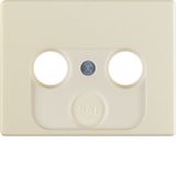 Centre plate for aerial soc. 2-/3hole, arsys, white glossy