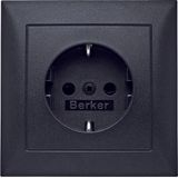 SCHUKO soc. out. cover plate, enhncd contact prot., S.1, ant., matt