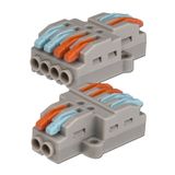 Cable clamp with lever, 2-4, orange, blue