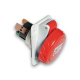 PratiKa socket - fast - angled - 16A - 3P + N + E - 380...415 V AC - panel