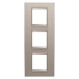 LUX INTERNATIONAL PLATE - IN METAL - 2+2+2 MODULES VERTICAL - BRUSHED ALUMINIUM - INNER FRAME MATT LIGHT BRONZE - CHORUSMART