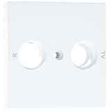COV PLATE F/R-TV SOCK MULTIBRAND 2 OUTP WHITE
