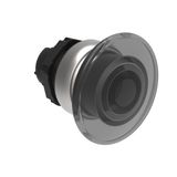 Illuminated mushroom head button actuator Ø22mm Platinum series chromed plastic, spring return, Ø40mm. White