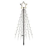 LED Christmas tree metal, 180 cm, outdoor and indoor, warm white, timer