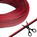 2-core flat PVC cable AWG 22/0.34 mm2, black/red