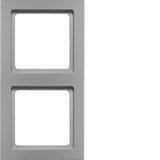 Frame 2gang Q.3 alu velvety, lacquered