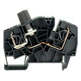 Z-series, Fuse terminal, Rated cross-section: 2.5 mm², Tension-clamp connection, black, Direct mounting