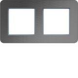 Cover frame double horizontal, C.8, stainless steel