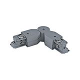 Track On 3-phase corner connector flexible 240ø silver