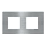 Frame 2-gang / 2+2-modules - Niessen logo - S - Stainless Steel