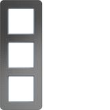 Cover frame 3-way vertical, C.8, stainless steel