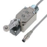 Limit switch, roller lever: overtravel, high-sensitivity, LED indicator, DPDB, 10A, pre-wired connector WL  9945E