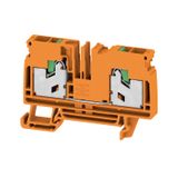 Feed-through terminal block, SNAP IN, orange, 6 mm², 41 A, 1000 V, Num