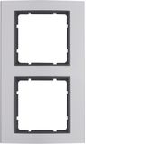 Frame 2gang, B.3, al./ant. matt, al. anodised