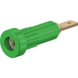 2 mm socket, flat plug connection, mounting Ø 4.9 mm, green, 23.1011-25