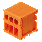 Printed circuit board terminals, 5.08 mm, Number of poles: 4, 90°, Solder pin length (l): 3.5 mm, tinned, orange, TOP connection, Clamping range, max. : 2.5 mm², Box