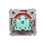 Single socket outlet with Schuko earthing, with shutters, (module), 16A, 250V, quick connection, cream white/electro white