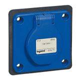 Panel Mounting Socket P17 2P+E 16A 230V IP54 IK09 blue