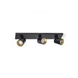 KENNY III surface mounted black/gold 230V LED GU10 3x8W