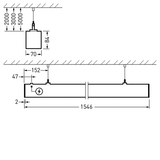 Suspended luminaires Finea HI LED direct & indirect Prisms Black rectangular ETDD Wide reduced glare UGR19 (W19) IK02 3 SDCM 9002170356